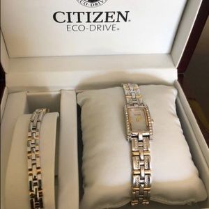 Citizen Eco-Drive Womens watch and bracelet.